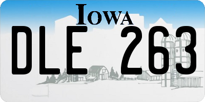IA license plate DLE263