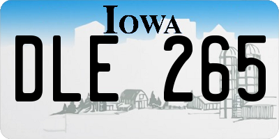 IA license plate DLE265