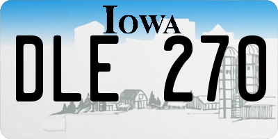 IA license plate DLE270