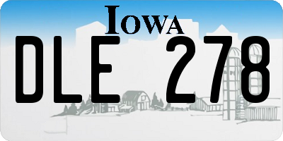 IA license plate DLE278