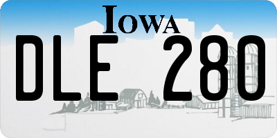 IA license plate DLE280