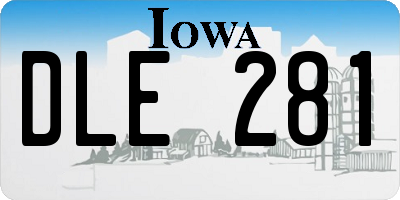 IA license plate DLE281