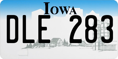 IA license plate DLE283
