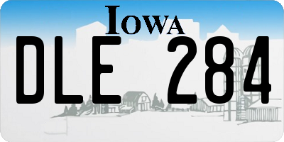 IA license plate DLE284