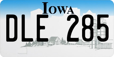 IA license plate DLE285