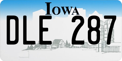 IA license plate DLE287