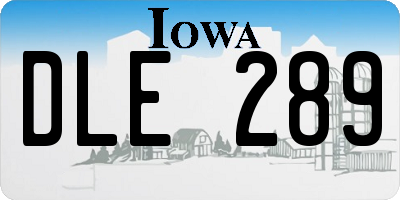 IA license plate DLE289