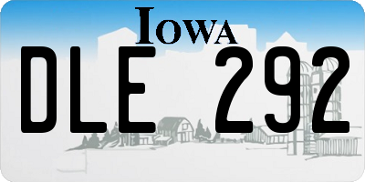 IA license plate DLE292