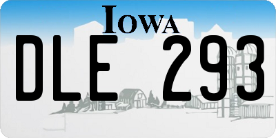 IA license plate DLE293