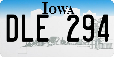 IA license plate DLE294