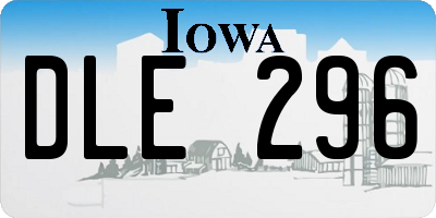 IA license plate DLE296