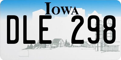 IA license plate DLE298