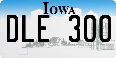 IA license plate DLE300