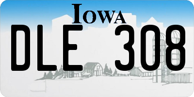 IA license plate DLE308
