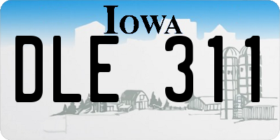 IA license plate DLE311