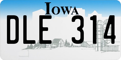 IA license plate DLE314