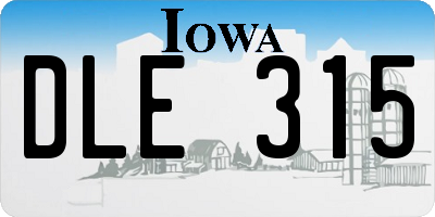 IA license plate DLE315