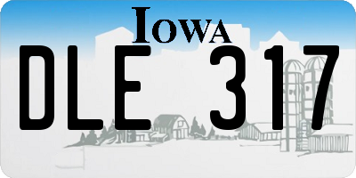 IA license plate DLE317