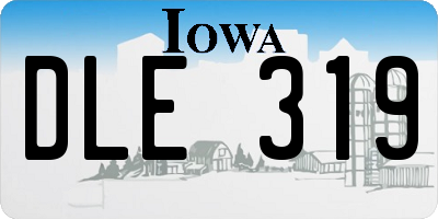 IA license plate DLE319