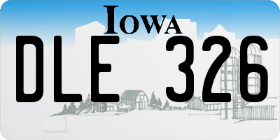 IA license plate DLE326