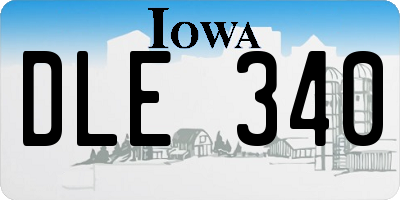 IA license plate DLE340
