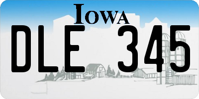 IA license plate DLE345