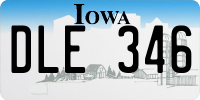 IA license plate DLE346