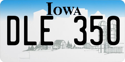 IA license plate DLE350