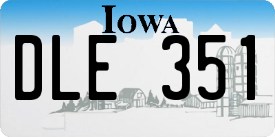 IA license plate DLE351