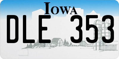 IA license plate DLE353