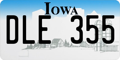 IA license plate DLE355