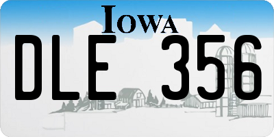 IA license plate DLE356