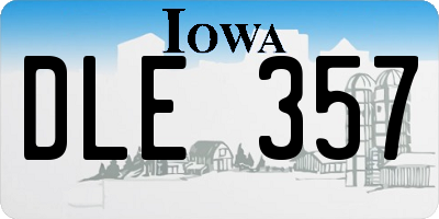IA license plate DLE357