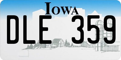 IA license plate DLE359