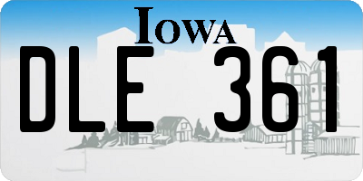 IA license plate DLE361