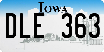 IA license plate DLE363
