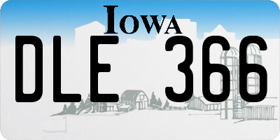 IA license plate DLE366