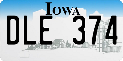 IA license plate DLE374