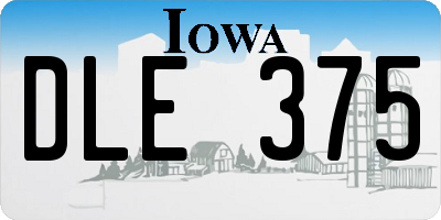 IA license plate DLE375