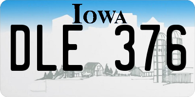 IA license plate DLE376