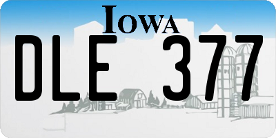 IA license plate DLE377