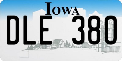 IA license plate DLE380