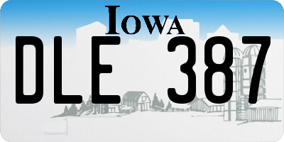 IA license plate DLE387