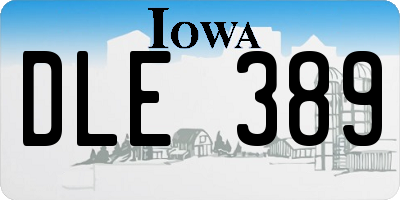 IA license plate DLE389