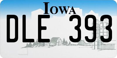 IA license plate DLE393