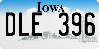 IA license plate DLE396
