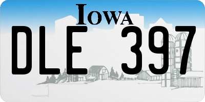 IA license plate DLE397