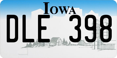 IA license plate DLE398