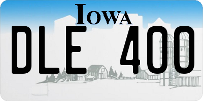 IA license plate DLE400
