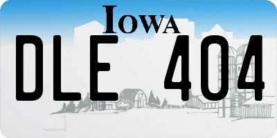 IA license plate DLE404